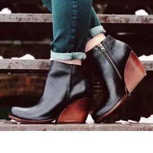 7 KORK-EASE “Natalya” Burnished Leather Wedge Boot